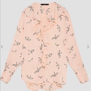 Zara Bird Print Blouse